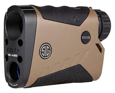 Black and tan Sig Sauer Kilo 8K distance calculating device for hunting