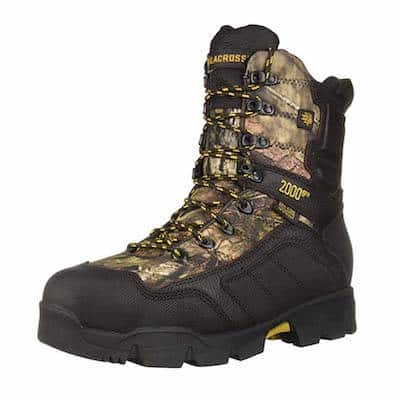 Dark brown and camo ankle-high LaCross Cold Snap boot