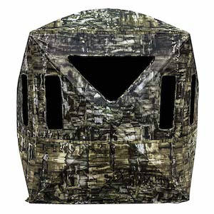 A camo hunting blind