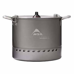 MSR brand 4.5 liter titanium cooking pot for large groups of hunters and campers
