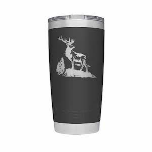 Double wall hunting mug with elk decal