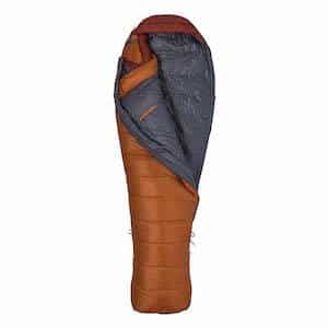 Red and grey 0-degree sleeping bag 