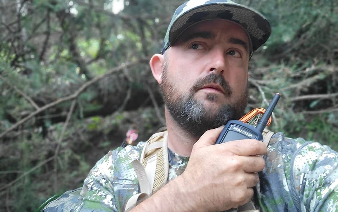 rockie talkie being used by josh riley of final stalk