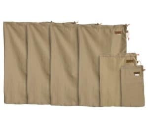 set of 5 game bags and a small stuff sack to hold them